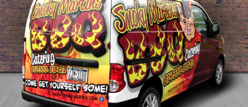 Smoky Martins BBQ – Vehicle Wrap (side/back view)