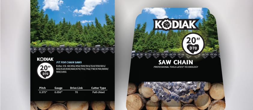 Kodiak Saw Chain – Product Packaging Design