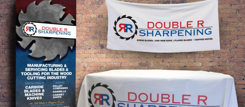 Double R Sharpening – table throw/banners