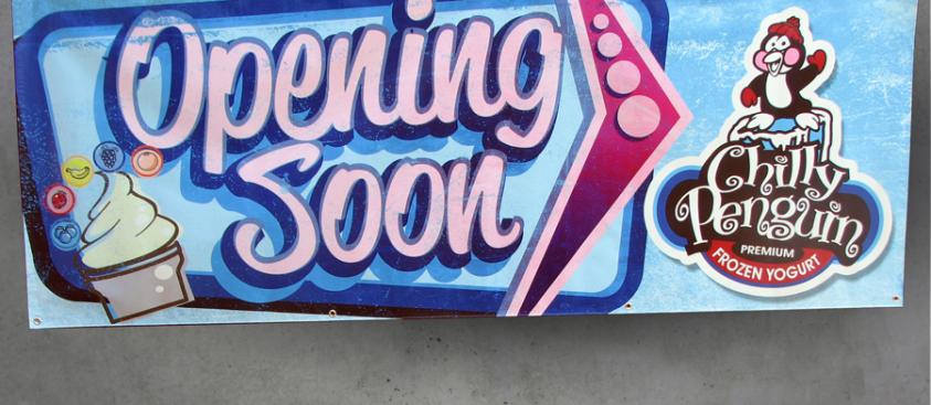 Chilly Penguin Frozen Yogurt Banner